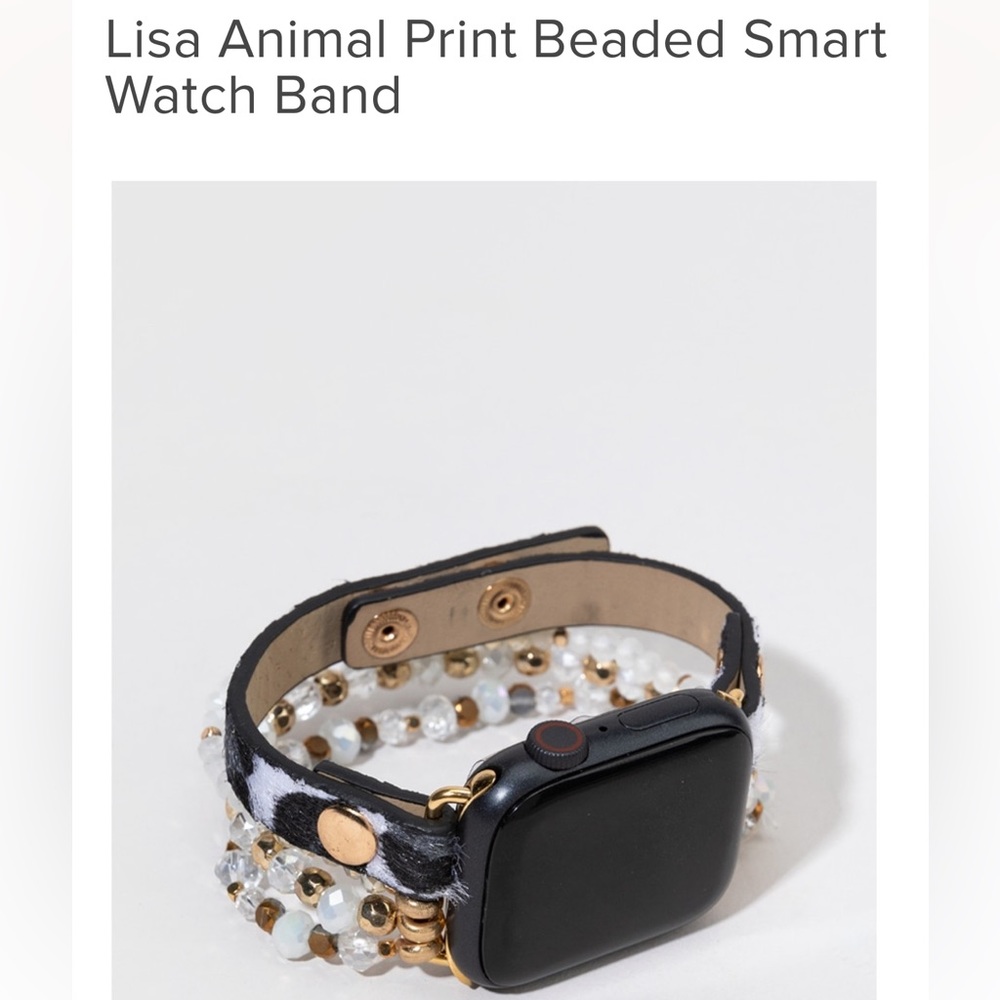 Lisa Animal Print Beaded Smart Watch Band